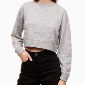 Aritzia Wilfred Free Crop Sweater Grey Size XS